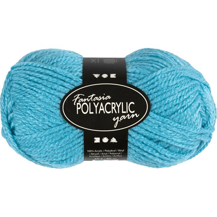 Fantasia-akryylilanka, Pit. 80 m, puikoila 4,5-5, turkoosi, 50 g/ 1 kerä