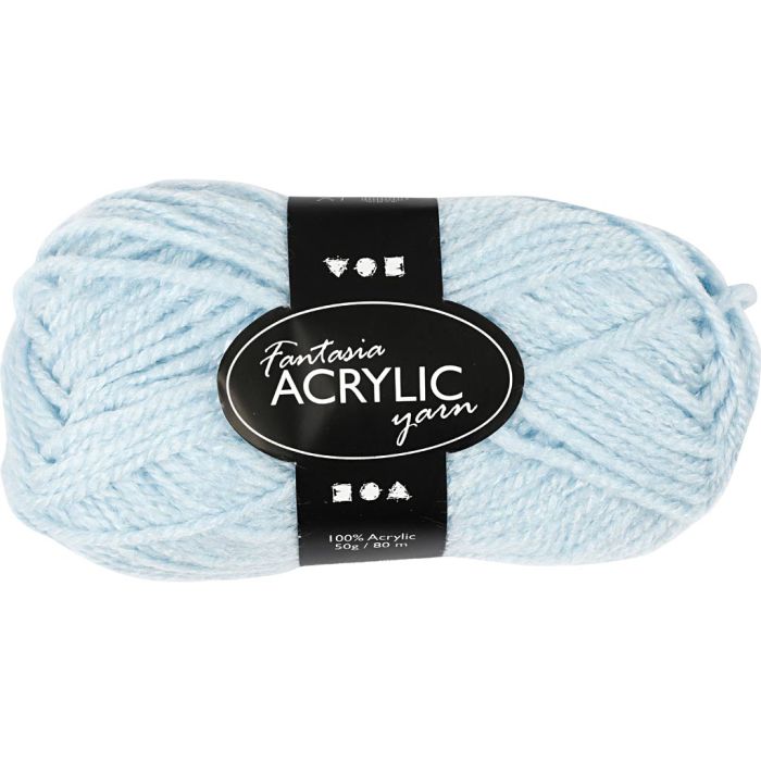 Fantasia-akryylilanka, Pit. 80 m, puikoila 4,5-5, vaaleansininen, 50 g/ 1 kerä