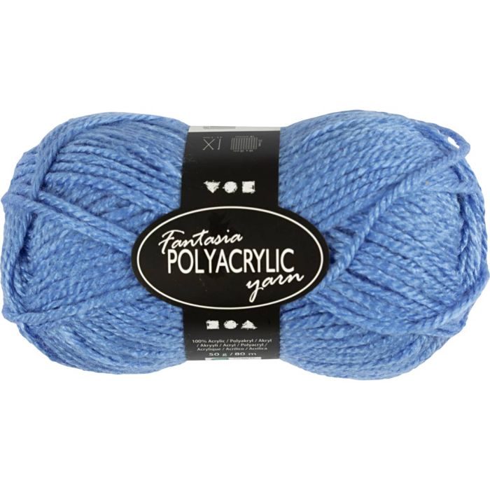 Fantasia-akryylilanka, Pit. 80 m, puikoila 4,5-5, sininen, 50 g/ 1 kerä