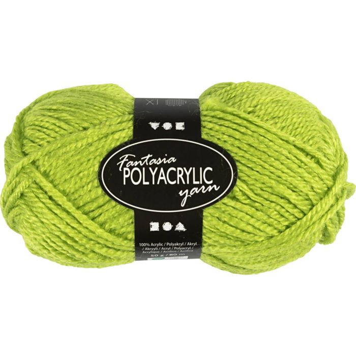 Fantasia-akryylilanka, Pit. 80 m, puikoila 4,5-5, vaaleanvihreä, 50 g/ 1 kerä