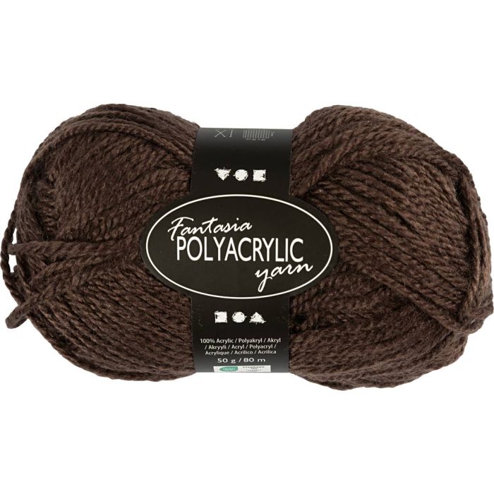 Fantasia-akryylilanka, Pit. 80 m, puikoila 4,5-5, ruskea, 50 g/ 1 kerä