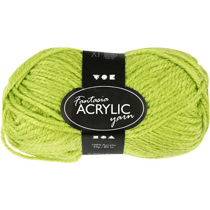Fantasia-akryylilanka, Pit. 80 m, vaaleanvihreä, 50 g/ 1 kerä