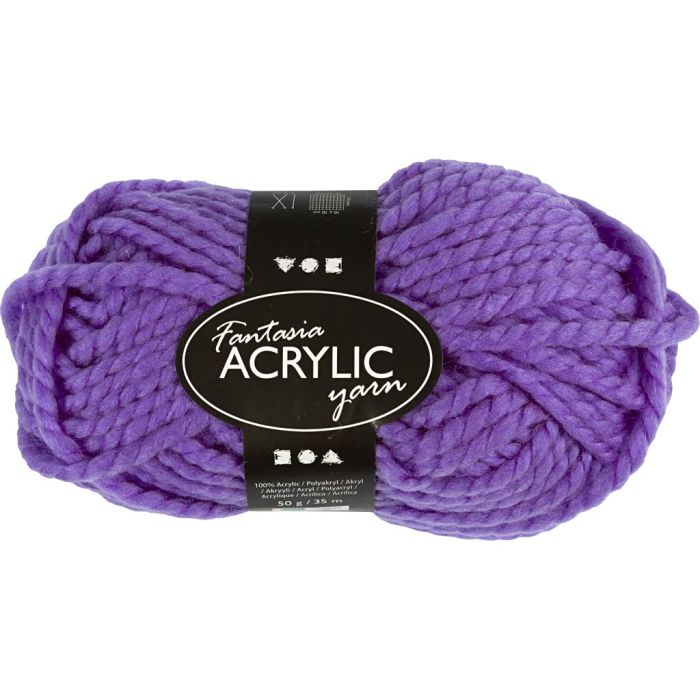 Fantasia-akryylilanka, Pit. 35 m, puikoila 9-10, violetti, 50 g/ 1 kerä