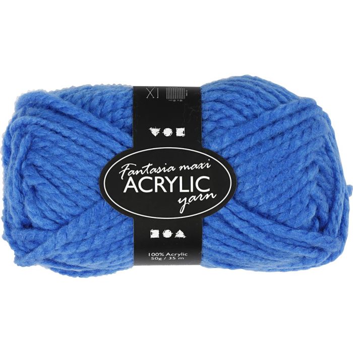 Fantasia-akryylilanka, Pit. 35 m, puikoila 9-10, sininen, 50 g/ 1 kerä