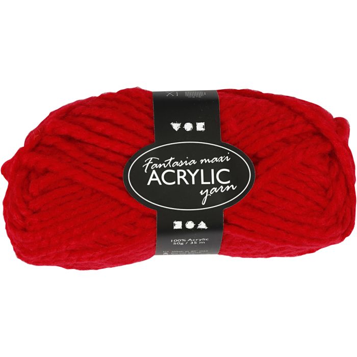Fantasia-akryylilanka, Pit. 35 m, Maxi, punainen, 50 g/ 1 kerä