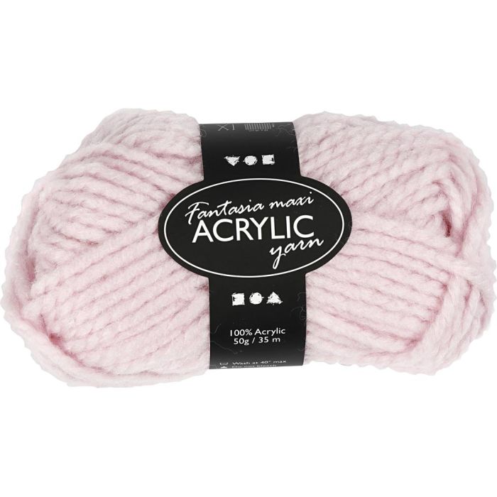 Fantasia-akryylilanka, Pit. 35 m, puikoila 9-10, vaaleanpunainen, 50 g/ 1 kerä