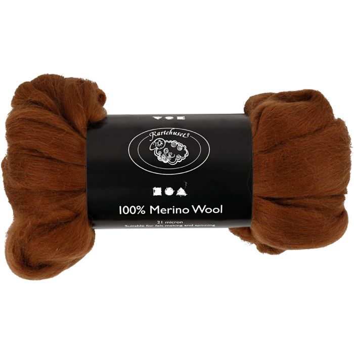 Merinovilla, paksuus 21 my, ruskea, 100 g/ 1 pkt