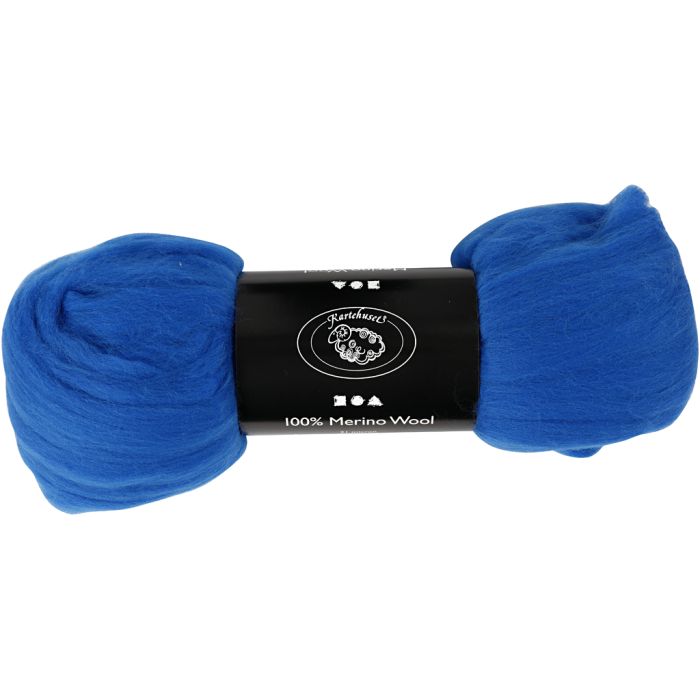 Merinovilla, paksuus 21 my, kobaltin sininen, 100 g/ 1 pkt