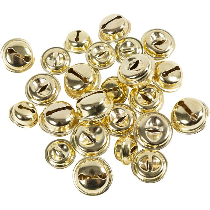 Kulkuset, koko 13+15+17 mm, metallic-värit, 24 kpl/ 1 pkt