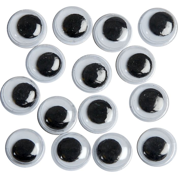Liikkuvat Silmät, liimattavat, halk. 8 mm, 1000 kpl/ 1 pkt