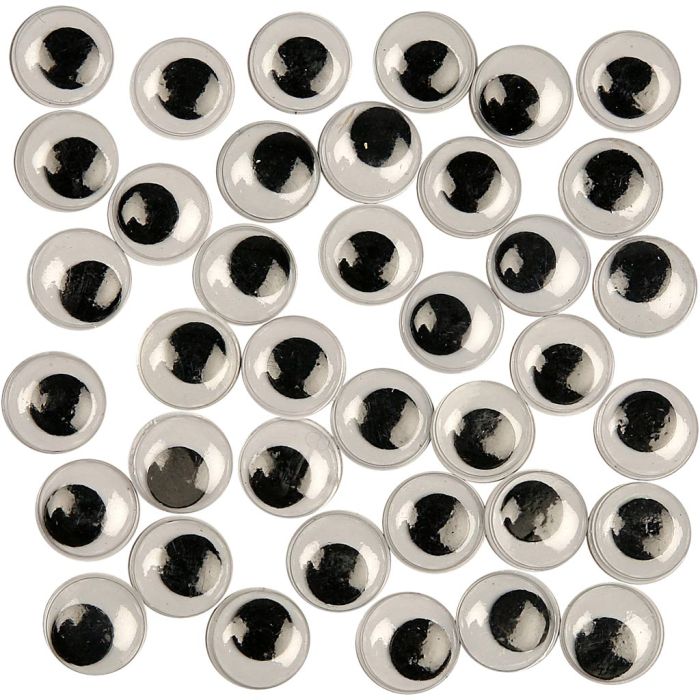 Liikkuvat Silmät, liimattavat, halk. 12 mm, 30 kpl/ 1 pkt