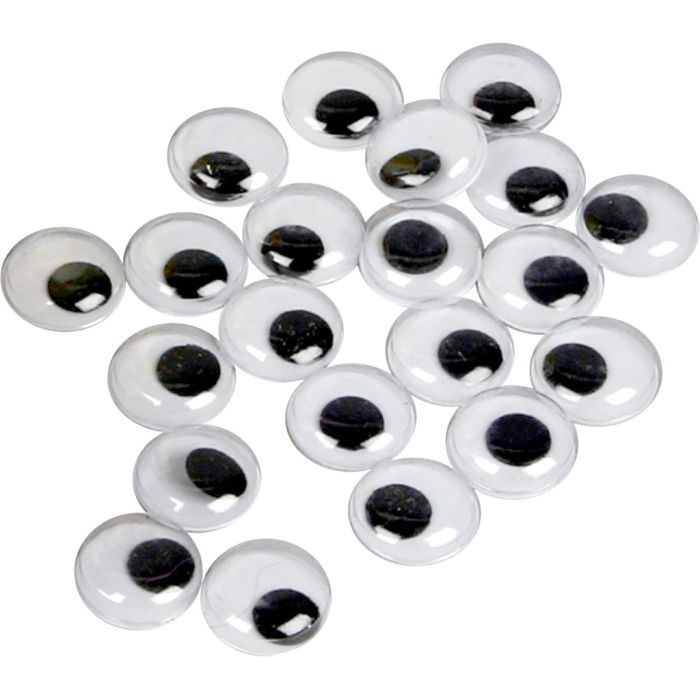 Liikkuvat Silmät, liimattavat, halk. 14 mm, 1000 kpl/ 1 pkt