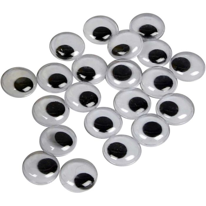 Liikkuvat Silmät, liimattavat, halk. 14 mm, 30 kpl/ 1 pkt