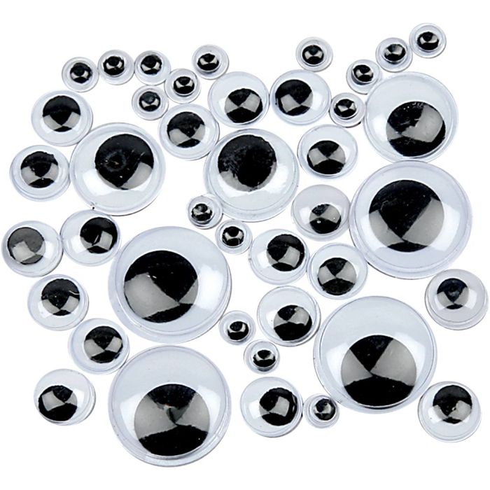 Liikkuvat Silmät, liimattavat, halk. 6-20 mm, 1100 laj/ 1 pkt