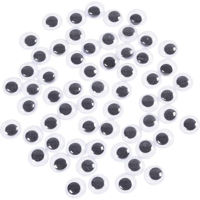 Liikkuvat Silmät, liimattavat, halk. 10 mm, 1000 kpl/ 1 pkt