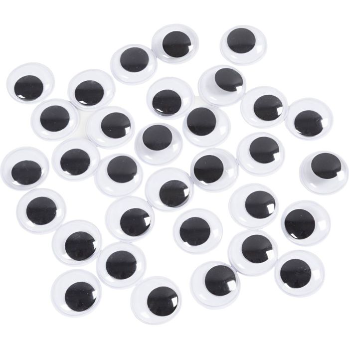 Liikkuvat Silmät, liimattavat, halk. 20 mm, 1000 kpl/ 1 pkt