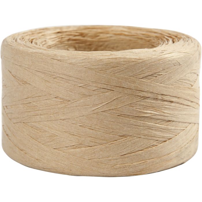 Raffia- Paperinaru, Lev: 7-8 mm, hiekka, 100 m/ 1 rll