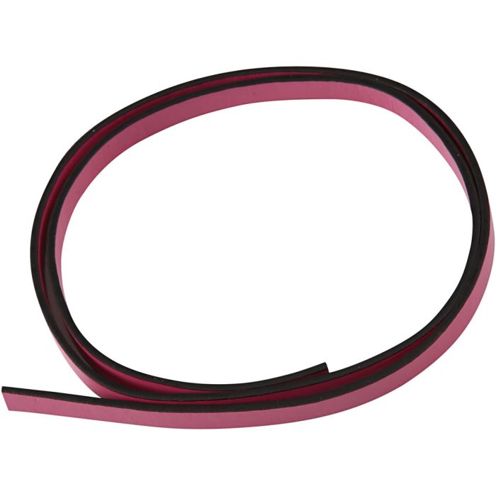 Keinonahkanauha, Lev: 10 mm, paksuus 3 mm, pinkki, 1 m/ 1 pkt
