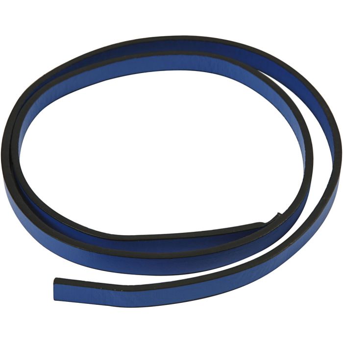 Keinonahkanauha, Lev: 10 mm, paksuus 3 mm, sininen, 1 m/ 1 pkt