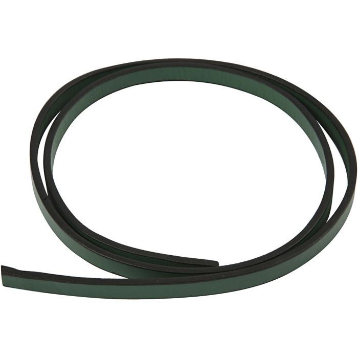 Keinonahkanauha, Lev: 10 mm, paksuus 3 mm, vihreä, 1 m/ 1 pkt