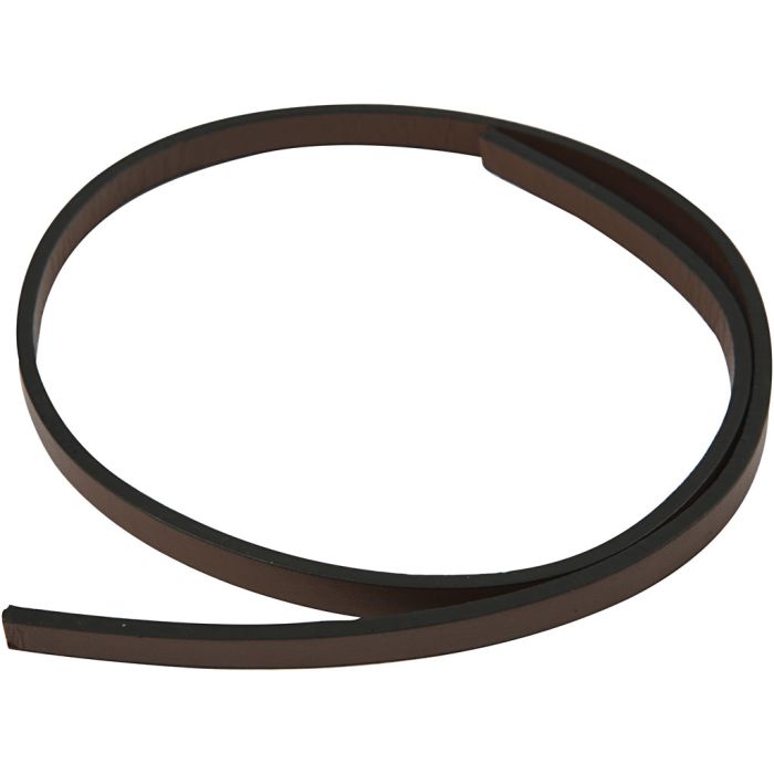 Keinonahkanauha, Lev: 10 mm, paksuus 3 mm, ruskea, 1 m/ 1 pkt