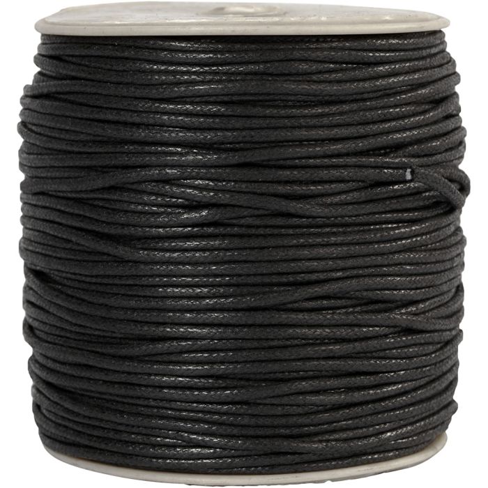 Puuvillanyöri, paksuus 2 mm, musta, 100 m/ 1 pkt