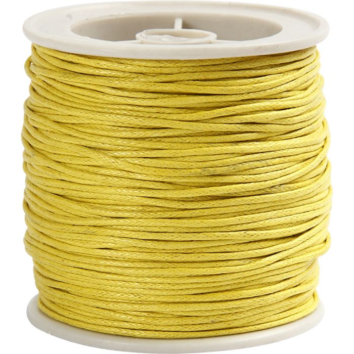 Puuvillanyöri, paksuus 1 mm, vahattu, keltainen, 40 m/ 1 rll