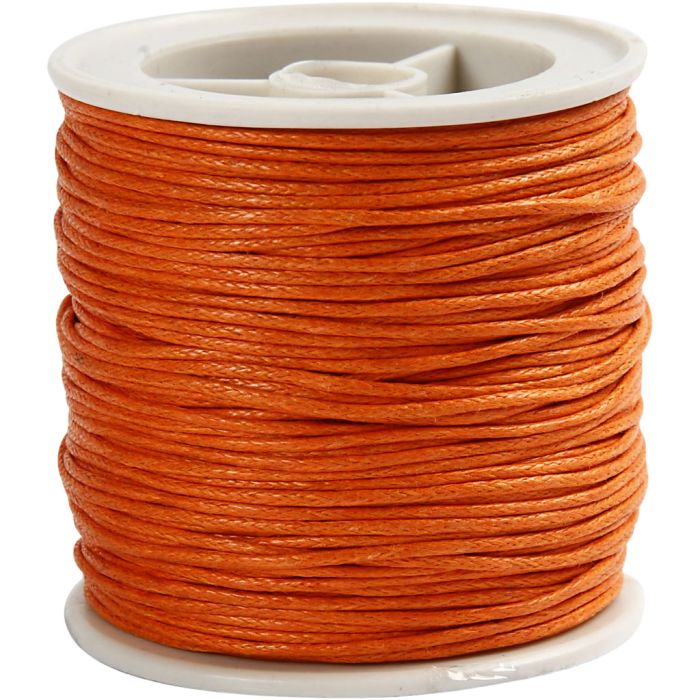 Puuvillanyöri, paksuus 1 mm, vahattu, oranssi, 40 m/ 1 rll