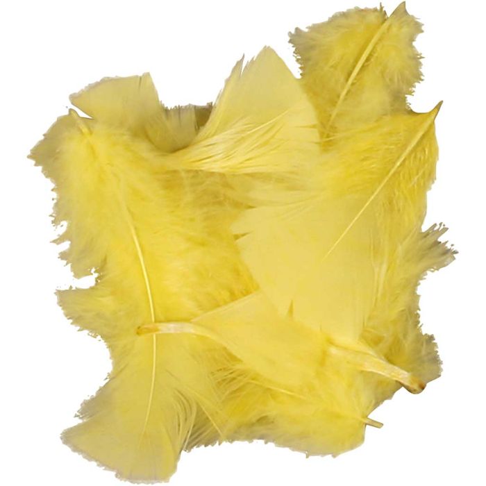Höyhenet, koko 7-8 cm, ca. 375 kpl, keltainen, 50 g/ 1 pkt