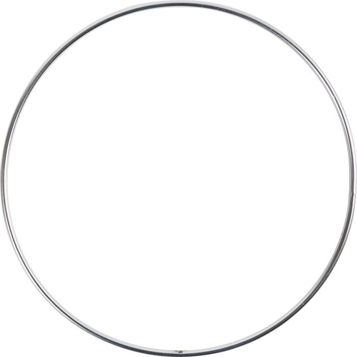 Metallilankarengas, halk. 10 cm, paksuus 2 mm, hopea, 1 kpl