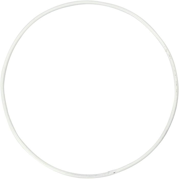 Metallilankarengas, halk. 10 cm, paksuus 2 mm, valkoinen, 10 kpl/ 1 pkt