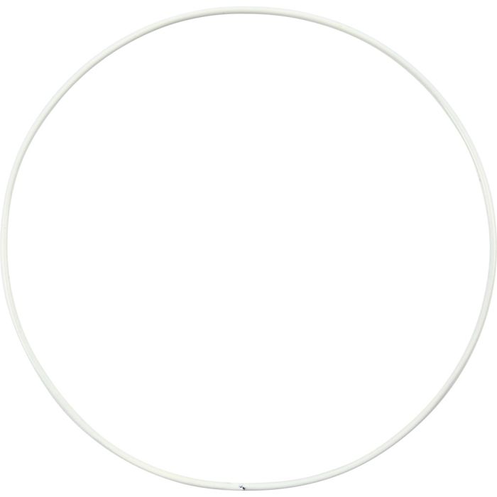 Metallilankarengas, halk. 15 cm, paksuus 2 mm, valkoinen, 10 kpl/ 1 pkt