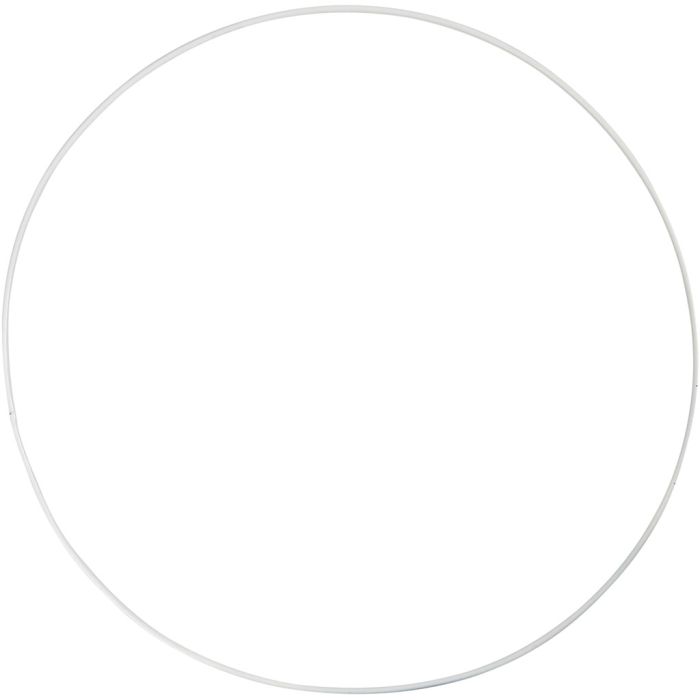 Metallilankarengas, halk. 30 cm, paksuus 3 mm, valkoinen, 5 kpl/ 1 pkt