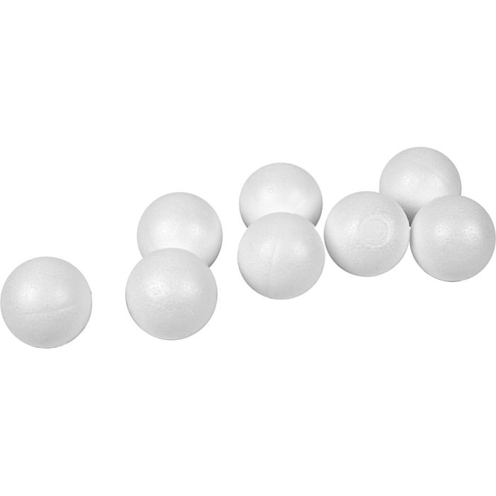 Styrox-pallot, halk. 4 cm, valkoinen, 100 kpl/ 1 pkt