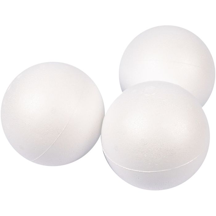 Styrox-pallot, halk. 10 cm, valkoinen, 25 kpl/ 1 pkt