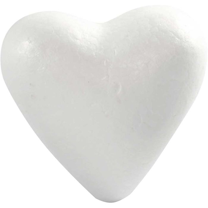 Styrox-sydämet, Kork. 11 cm, S: 5 cm, Lev: 11,5 cm, valkoinen, 25 kpl/ 1 pkt