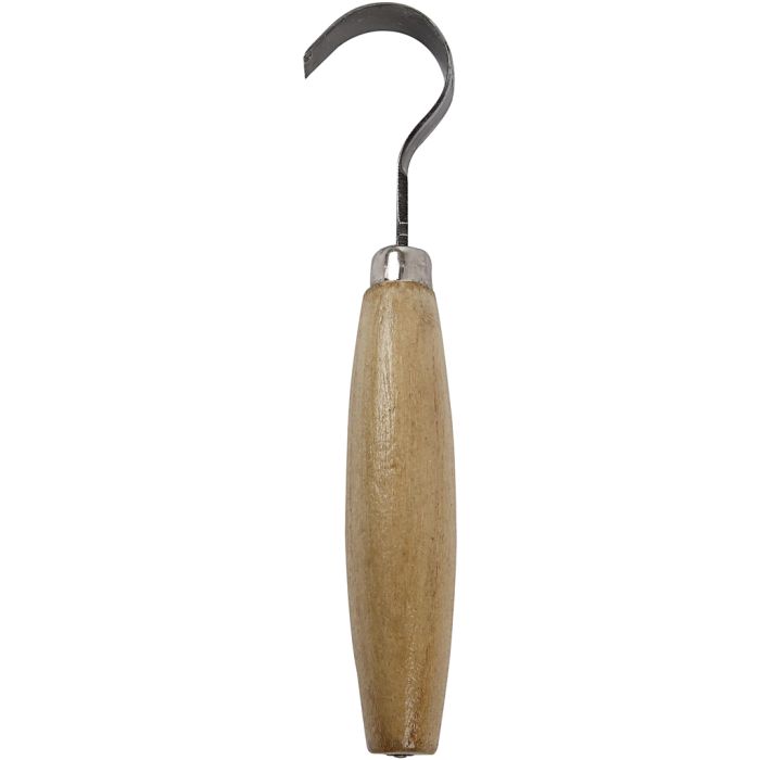 Koukkuveitsi, Pit. 16 cm, Lev: 1,3 cm, halk. 3 cm, 1 kpl