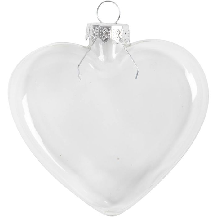 Lasisydän, Kork. 7,8 cm, Lev: 9 cm, 6 kpl/ 1 pkt