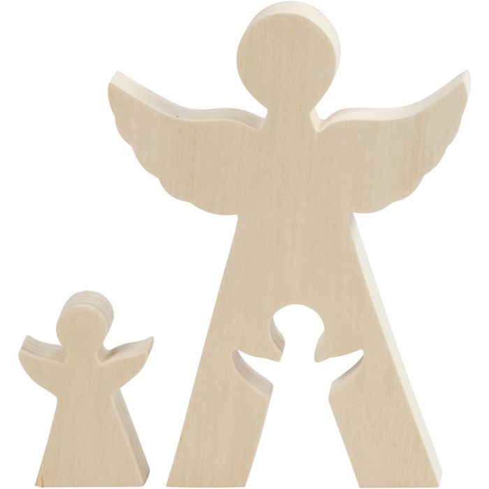 2in1 figuuri, Enkelit, Kork. 7,8+20 cm, S: 2 cm, Lev: 4,5+14,3 cm, 1 set