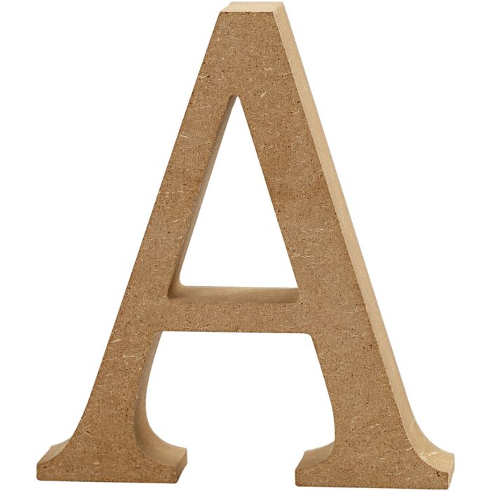 MDF-kirjain, A, Kork. 13 cm, paksuus 2 cm, 1 kpl