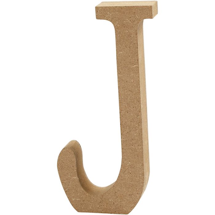 MDF-kirjain, J, Kork. 8 cm, paksuus 1,5 cm, 1 kpl