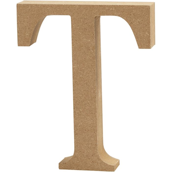 MDF-kirjain, T, Kork. 8 cm, paksuus 1,5 cm, 1 kpl