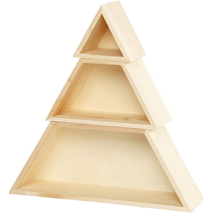 Puuhyllyt, Kork. 8+10+12 cm, Lev: 9+18+29 cm, 1 set