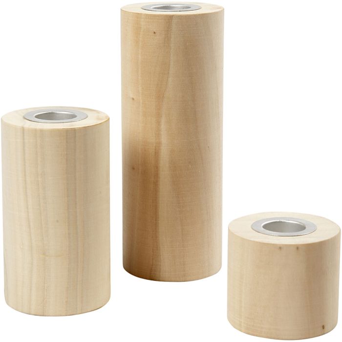 Kynttilänjalat, Kork. 14,5+9+6,5 cm, aukon koko 2,3 cm, 3 kpl/ 1 pkt