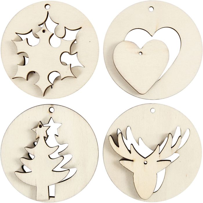 2-in-1 joulukoriste, halk. 7 cm, aukon koko 3 mm, paksuus 4 mm, 8 kpl/ 1 pkt