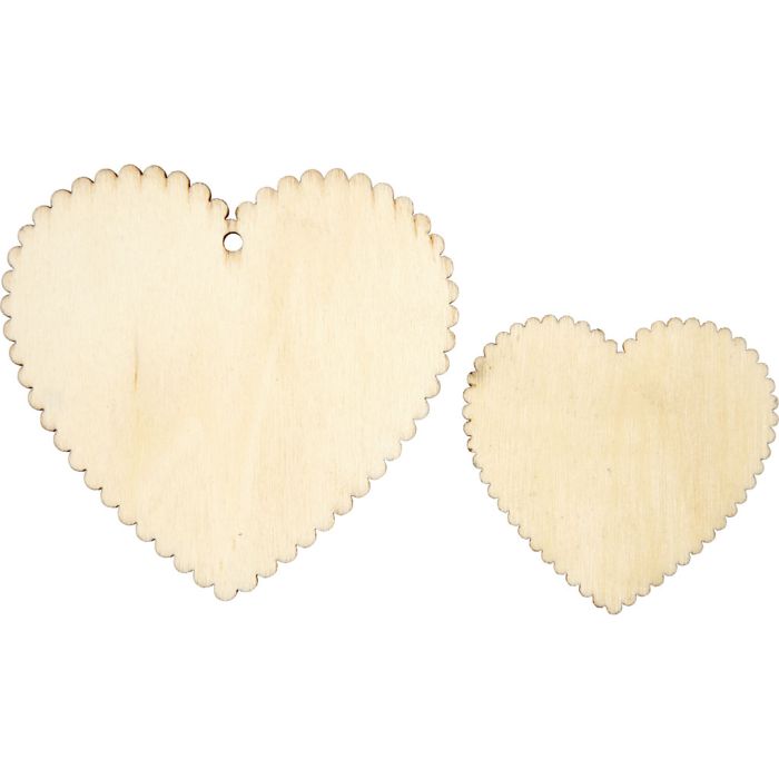 Puusydämet, koko 5,1x5,1 cm, 12 kpl/ 1 pkt