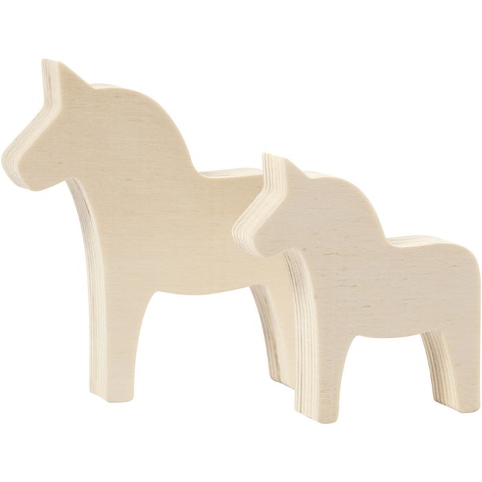 Hevonen, Kork. 8+10 cm, Lev: 7+9,5 cm, paksuus 1,8 cm, 2 kpl/ 1 pkt