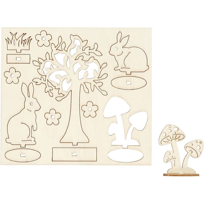 Koottavat puukuviot, Pit. 15,5 cm, Lev: 17 cm, paksuus 3 mm, 1 pkk/ 1 pkt