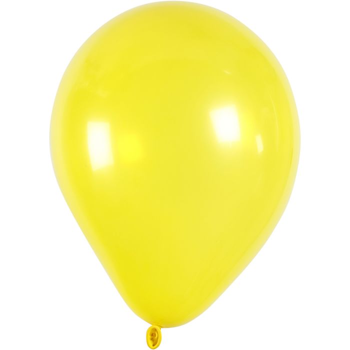 Ilmapallot, halk. 23 cm, pyöreät, keltainen, 10 kpl/ 1 pkt