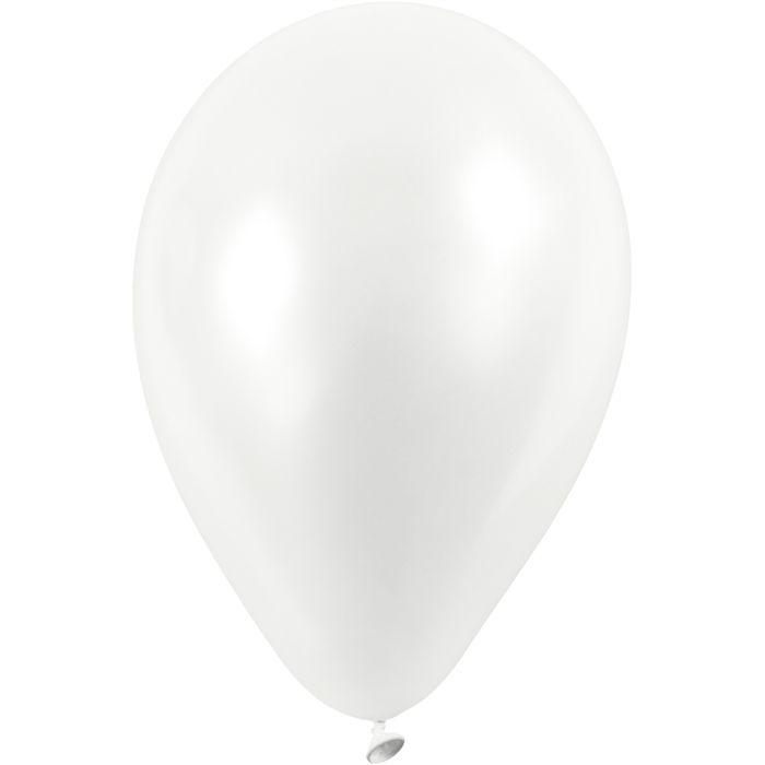 Ilmapallot, halk. 23 cm, pyöreät, valkoinen, 10 kpl/ 1 pkt
